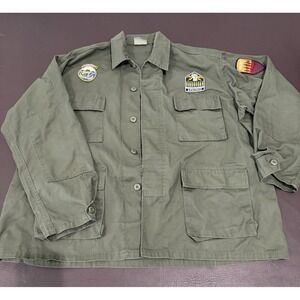 Rothco BDU Field Jacket XL Regular Olive Green Military Style Shirt Coat Patches